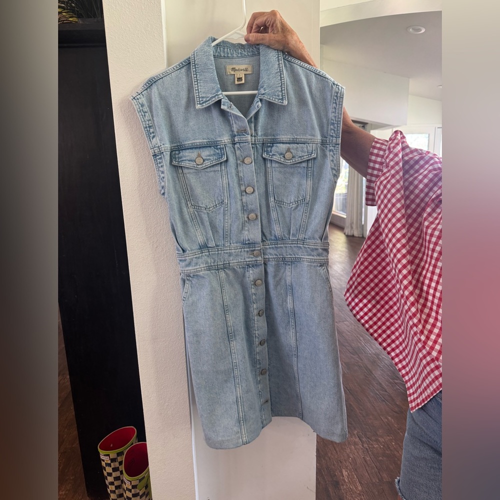 Madewell Light Blue Denim Button-Down Dress